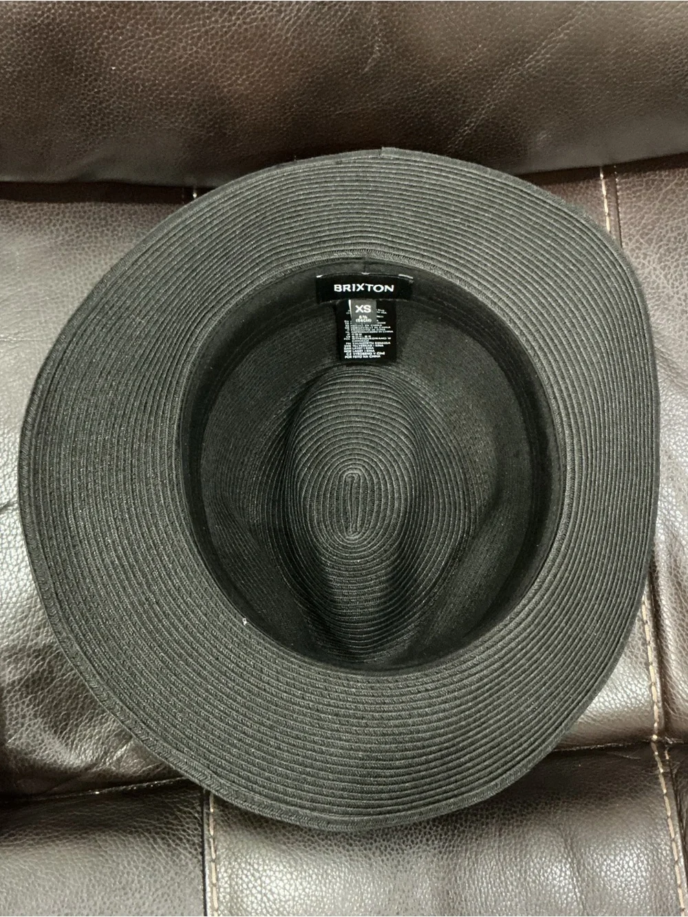Brixton Wesley Black Straw Fedora with Brown Leather Band